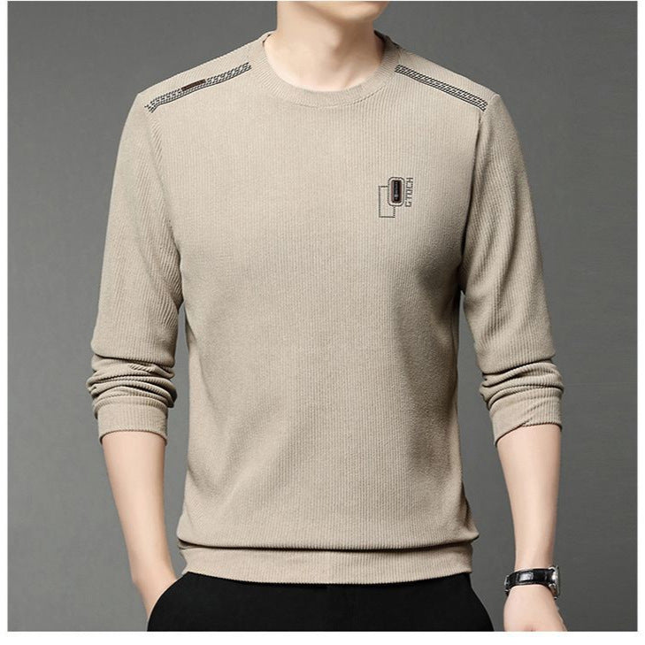 Herren Pullover Modern Rundhals mit Kontrastkragen
