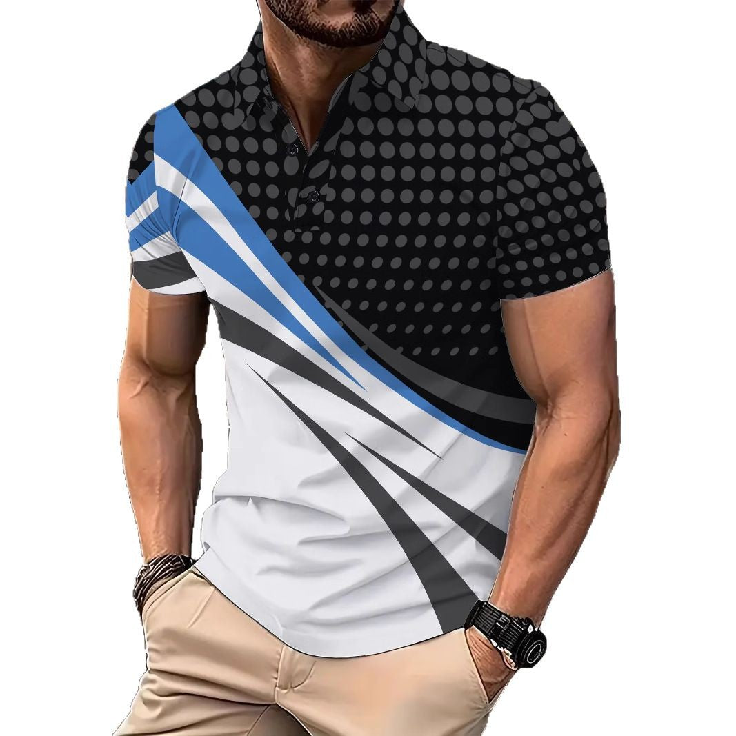 Herren Poloshirt Sportlich Grafikdesign Modern