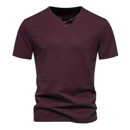 Herren Kurzarm-Shirt Elegantes Knopfdesign Modern