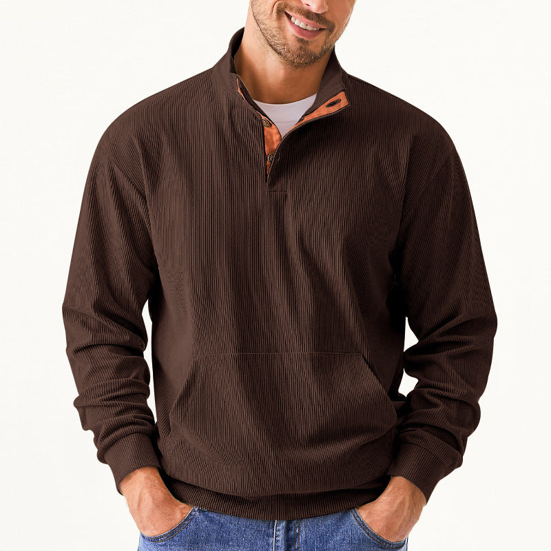 Herren Pullover Strukturiert Modern mit Knöpfen