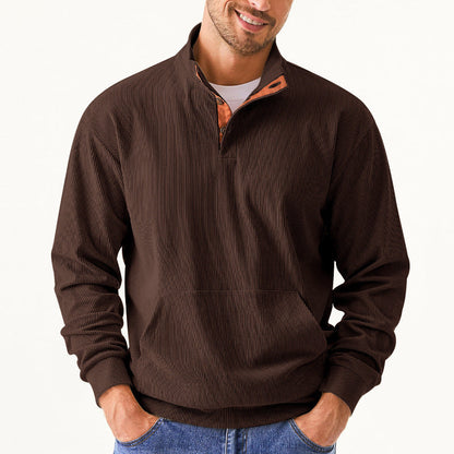 Herren Pullover Strukturiert Modern mit Knöpfen
