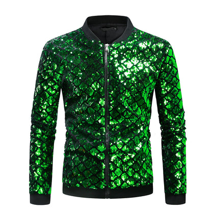 Herren Steppjacke Glitzernd Elegant Winter