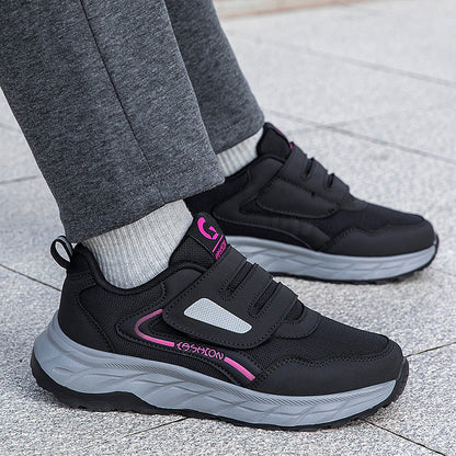 Damen Sneaker Sportlich Laufschuhe mit Klettverschluss