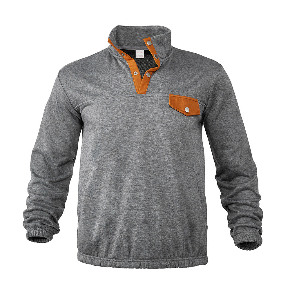 Herren Stehkragenpullover Sportlich Kontrastdetails Modern
