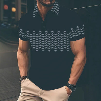 Herren Poloshirt Modern Musterdetails Slim Fit