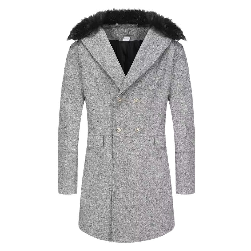 Herren Langmantel Mit Teddykragen Elegante Oberbekleidung