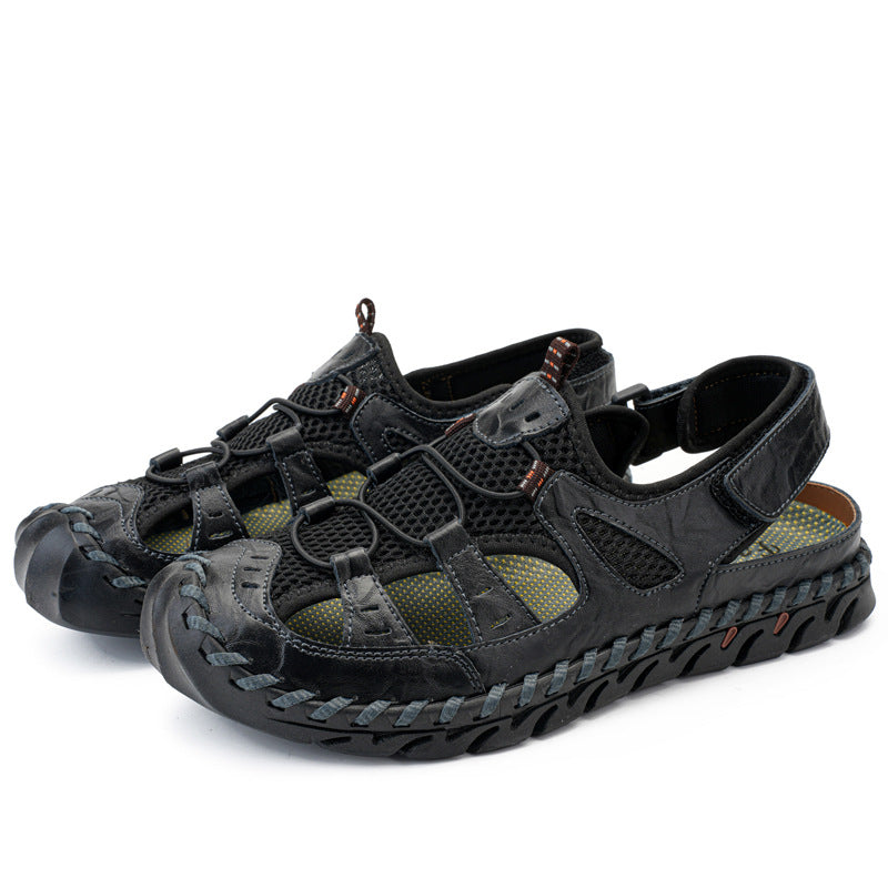 Damen Leder-Sandalen Sportlich Atmungsaktiv Rutschfest