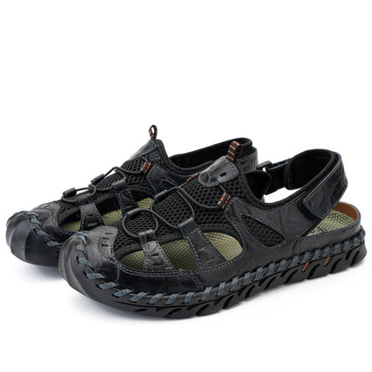 Damen Leder-Sandalen Sportlich Atmungsaktiv Rutschfest