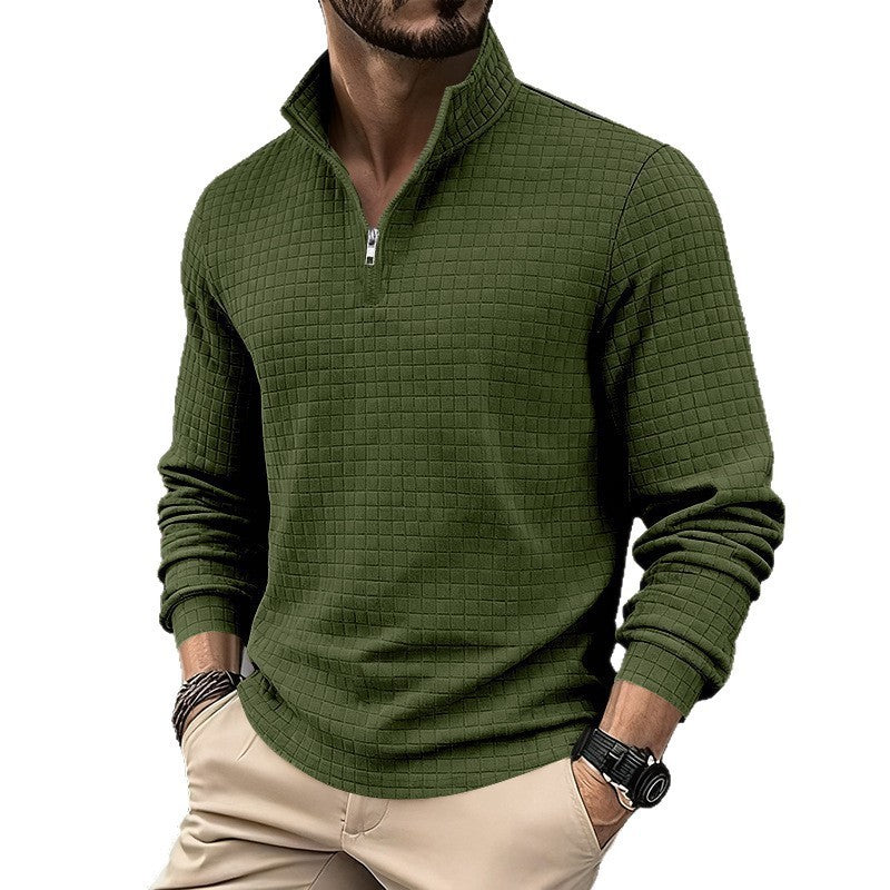 Herren Sportpullover Strukturiert Modern Zip
