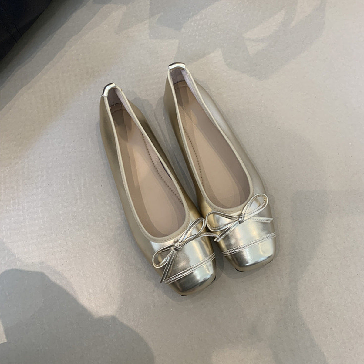 Damen Ballerinas Elegante Glanz Schuhe Zierlich
