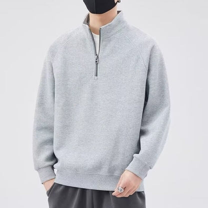 Herren Pullover Reißverschluss Kragen Hoher Kragen Warm - BerlinGlamour