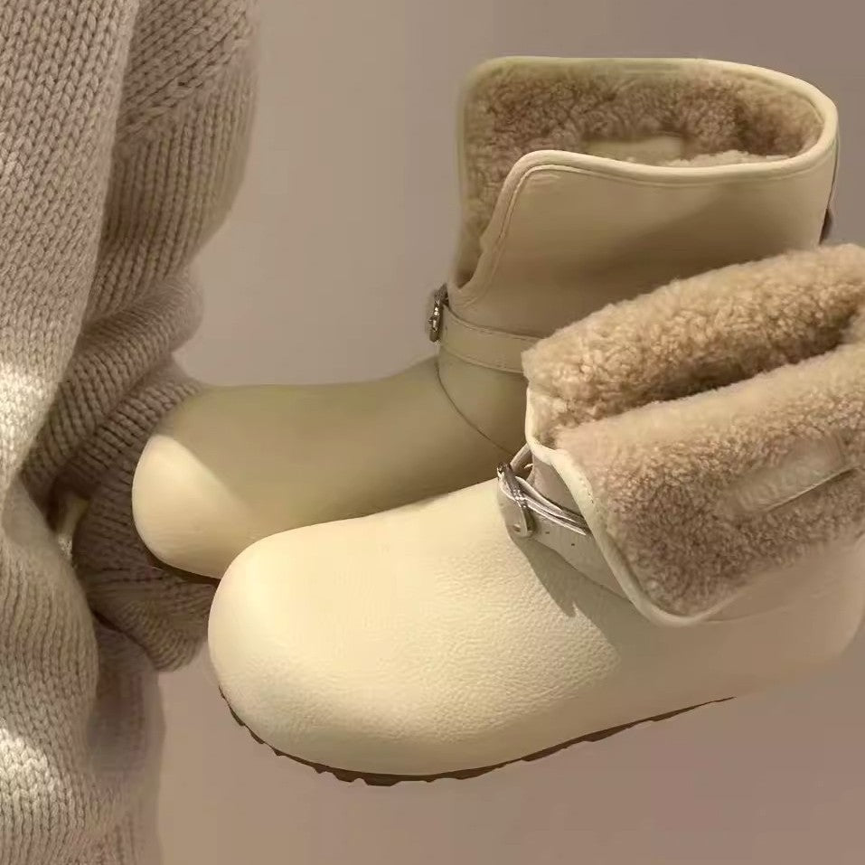 Damen Hausschuh-Stiefel Warm Flauschig mit Weichem Innenfutter