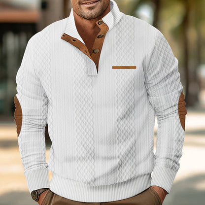 Strickpullover Herren Modern mit Kontrastdetails