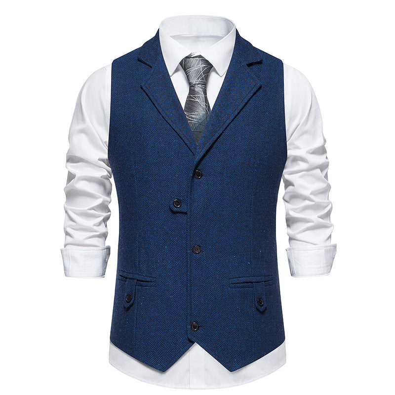 Herren Weste Elegant Hahnentritt Muster Modern