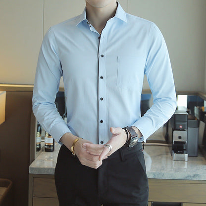 Herren Hemd Langarm Baumwolle Klassisch Elegent