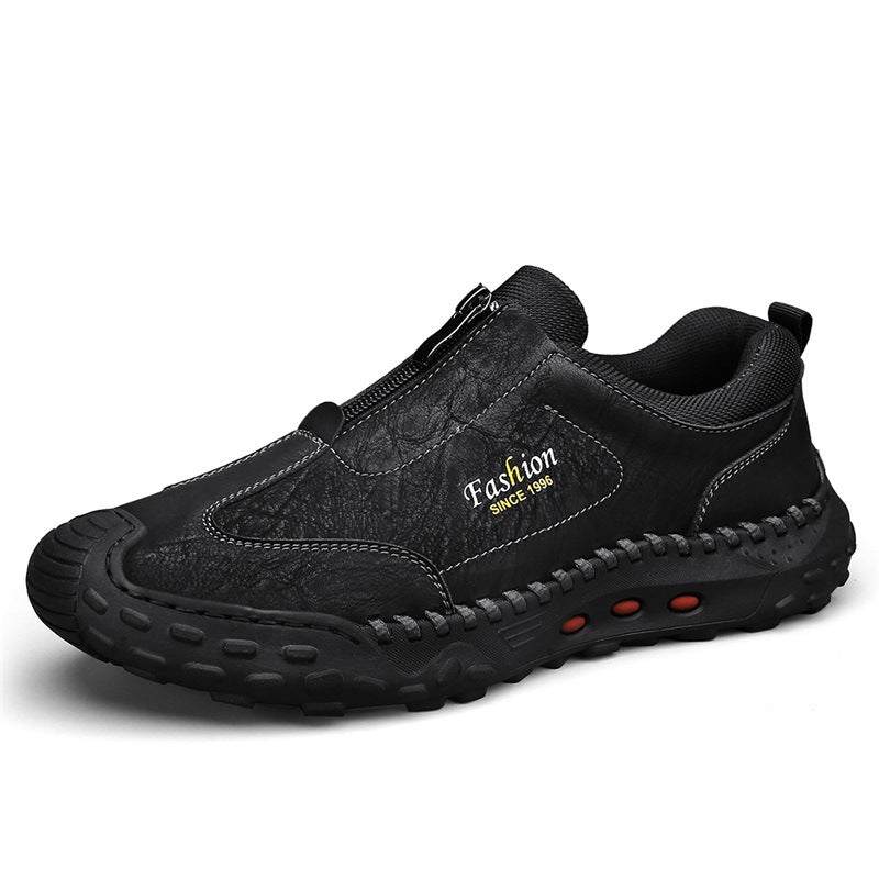 Damen Freizeitschuhe Bequem Slip-On mit Reißverschluss Modisch