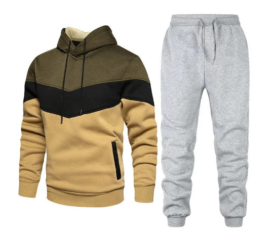 Herren Sportjacke Kapuzenjacke Jogger Style Farbblock