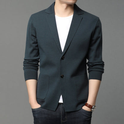 Herren Strickjacke Modern mit Knöpfen und Taschen