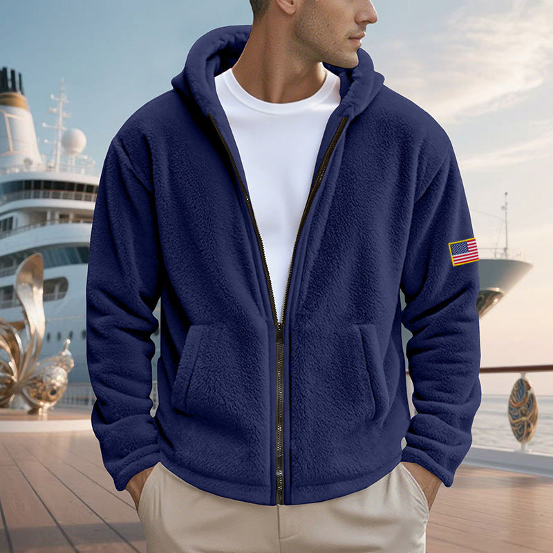 Herren Fleecejacke Reißverschluss Taschen Warm - BerlinGlamour