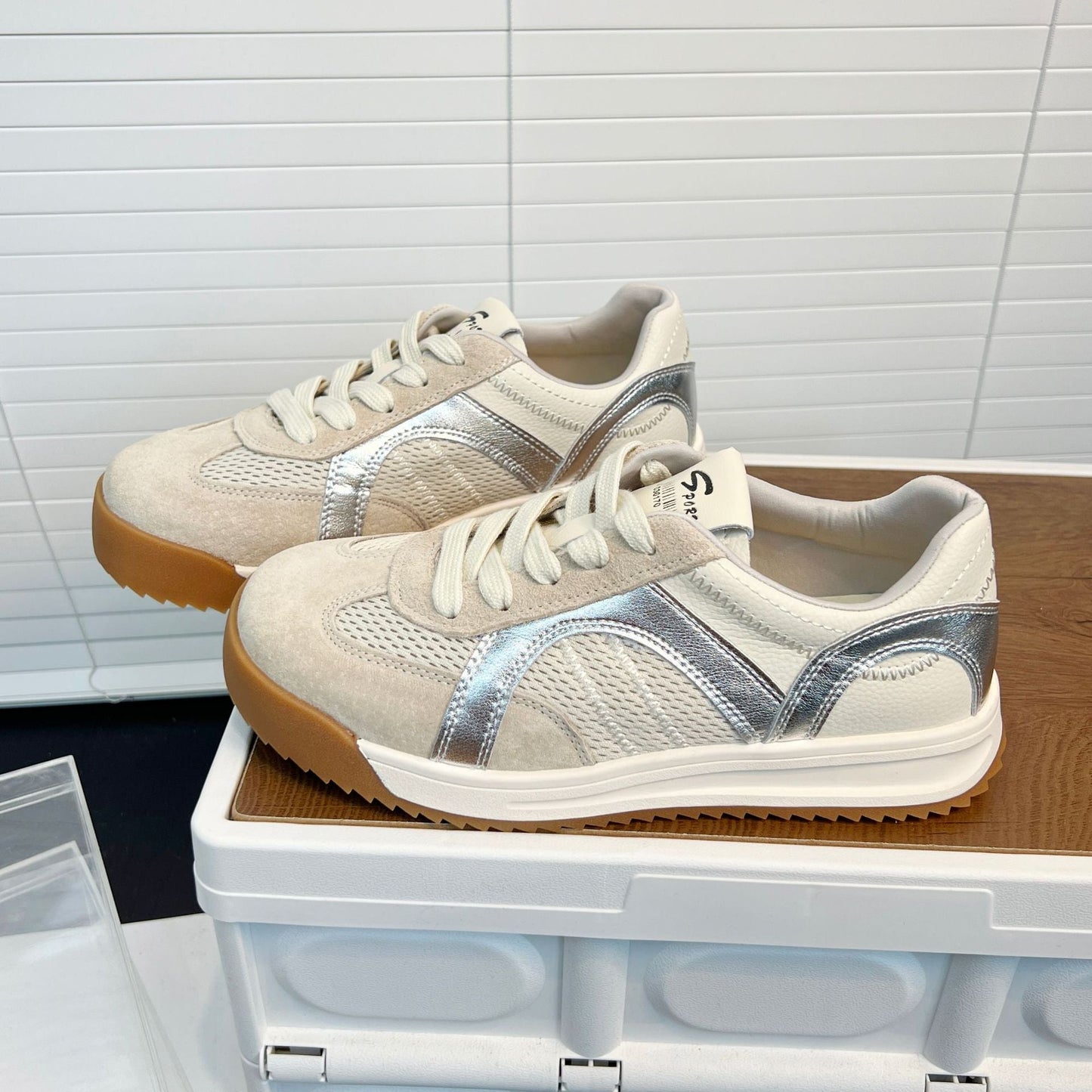 Damen Sneaker Sportlich Atmungsaktiv Veloursleder Schuhe
