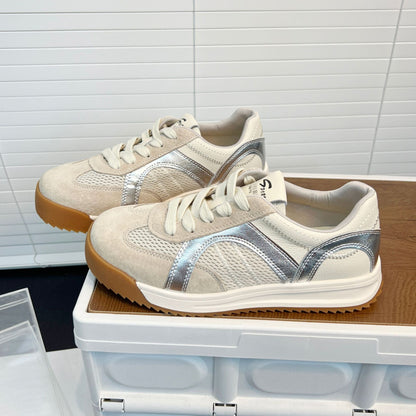 Damen Sneaker Sportlich Atmungsaktiv Veloursleder Schuhe