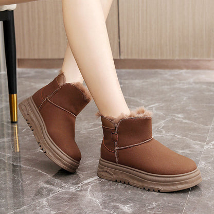 Damen Winterstiefel Warm Flauschig Rutschfest Schwarz