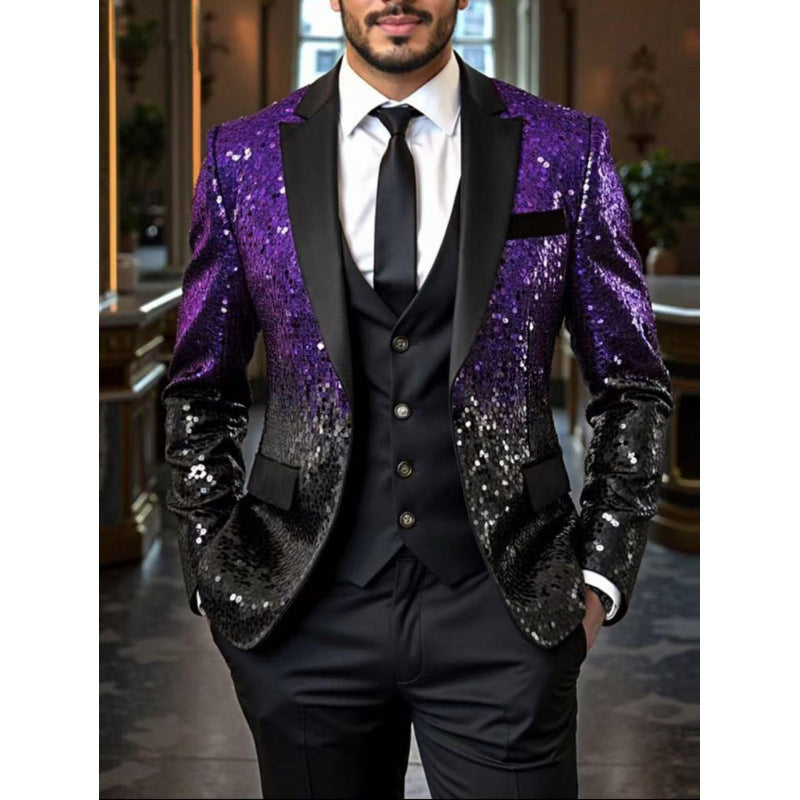 Herren Smoking Blazer Pailletten Glitzernd Elegant - BerlinGlamour