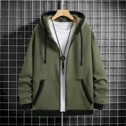 Herren Kapuzenpullover Reißverschluss mit Taschen Sportlich