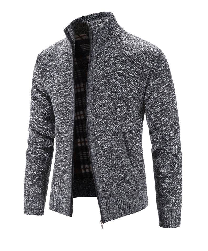 Herren Strickjacke Stehkragen Strukturiert Modern