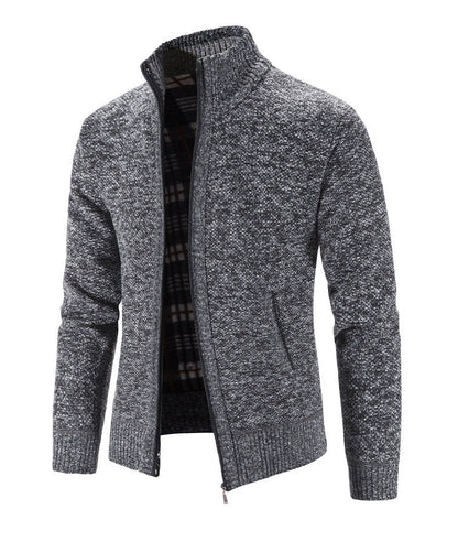 Herren Strickjacke Stehkragen Strukturiert Modern