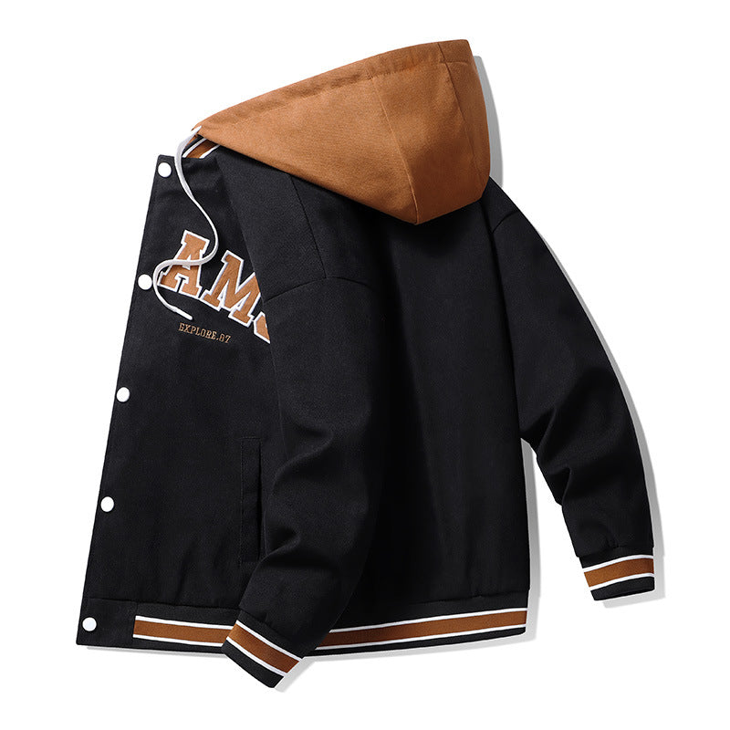 Herren Übergangsjacke Modern Verstellbar Kapuze Wasserabweisend
