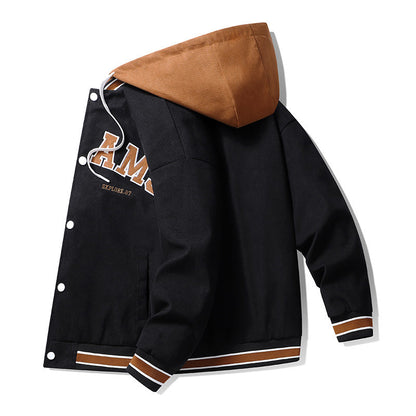 Herren Übergangsjacke Modern Verstellbar Kapuze Wasserabweisend