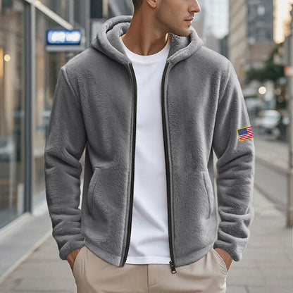 Herren Fleecejacke Warm Hochkragen Taschen