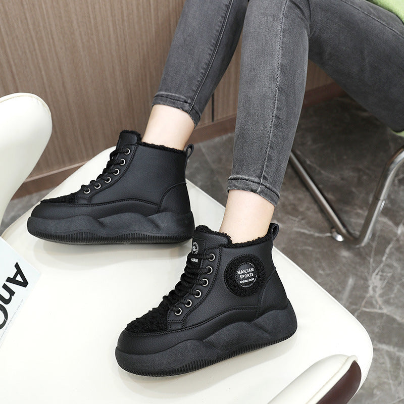 Damen Sneaker Hoch Flauschig Innenfutter Robust