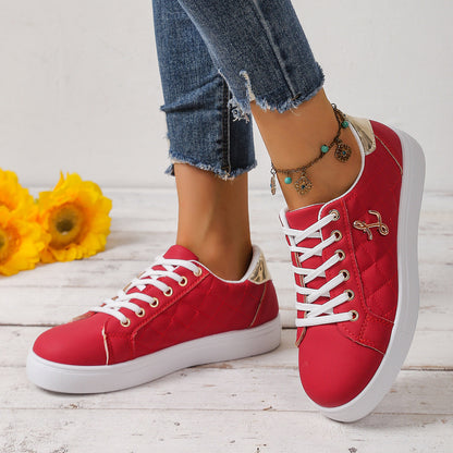 Damen Sneaker Sportlich Schnürsenkel Elegantes Design
