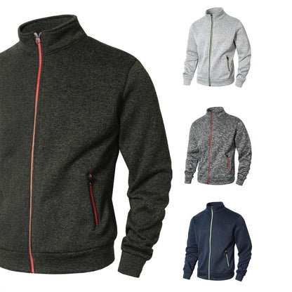 Herren Sportjacke Modern Reißverschluss Hoher Kragen - BerlinGlamour