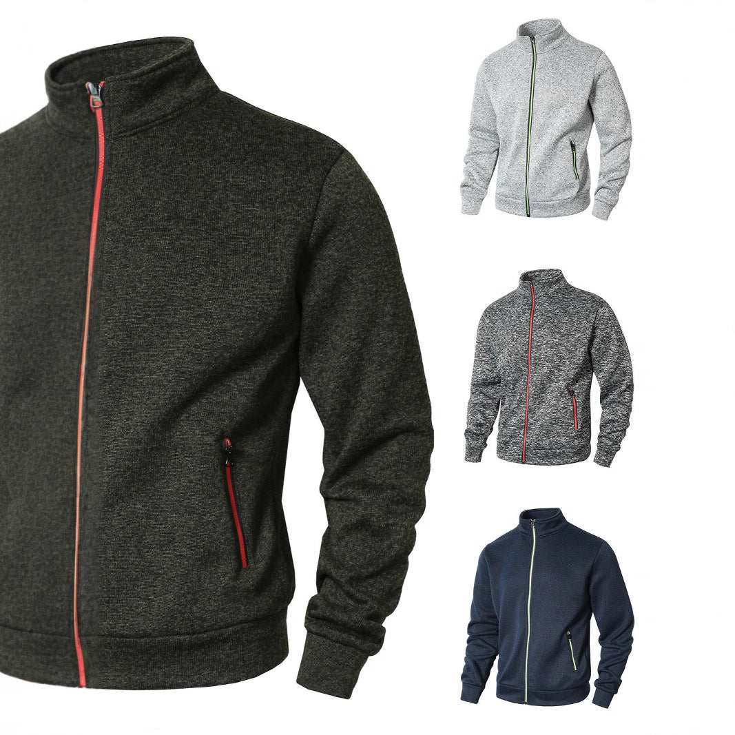 Herren Fleecejacke Sportlich Reißverschluss Kragen Warm - BerlinGlamour