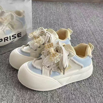 Damen Sneaker Weich Komfortabel Rüschen Sneaker Frauen