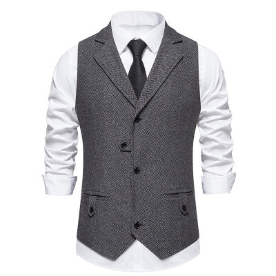 Herren Weste Elegant Hahnentritt Muster Modern