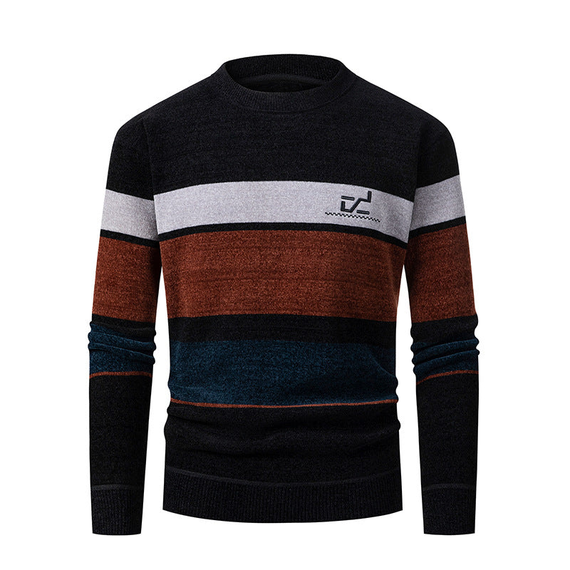 Herren Pullover Strukturiert Streifenmuster Modisch