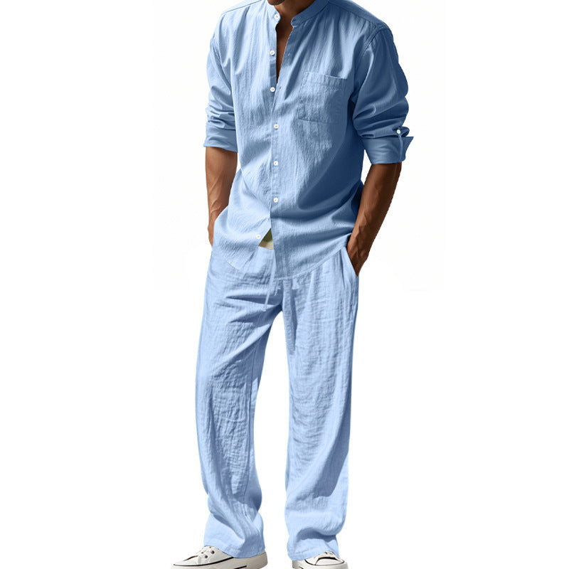 Männer Sommeranzug Leicht Slim Fit mit Knöpfhemd