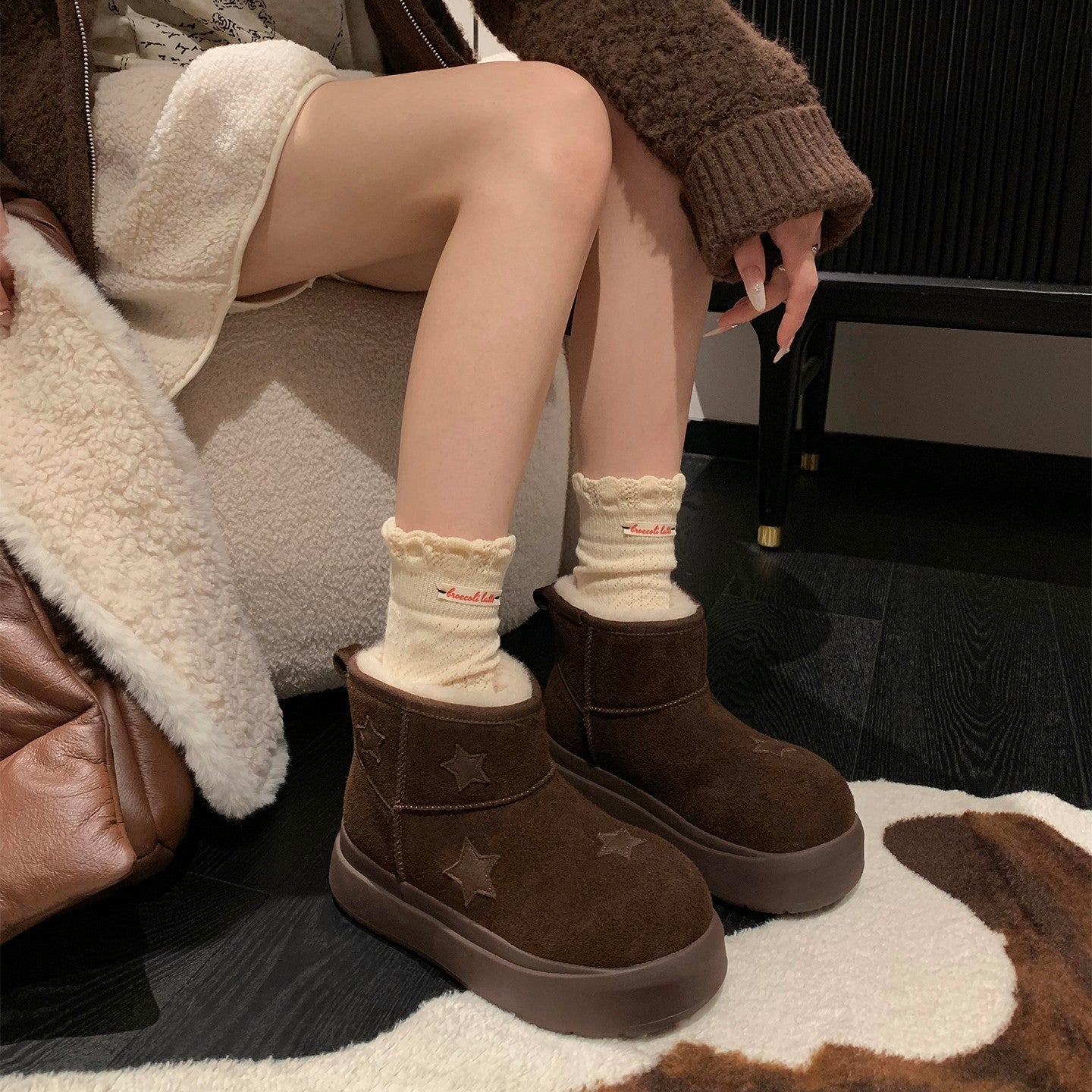 Damen Winterstiefel Trendig Komfortabel Warm