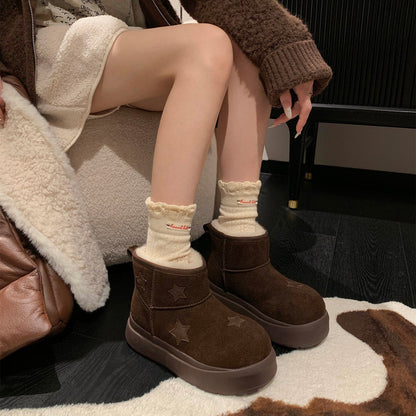 Damen Winterboots Bequem Sternen-Design Modisch