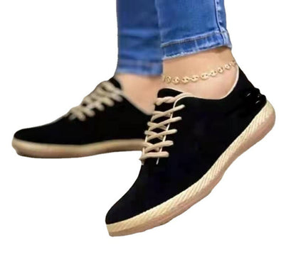 Damen Sneaker Wildleder Bequem Rutschfest