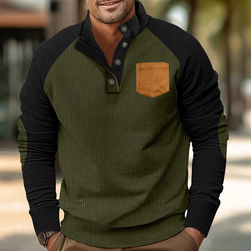 Herren Pullover Langarm Gemütlich Modern mit Kontrastdetails