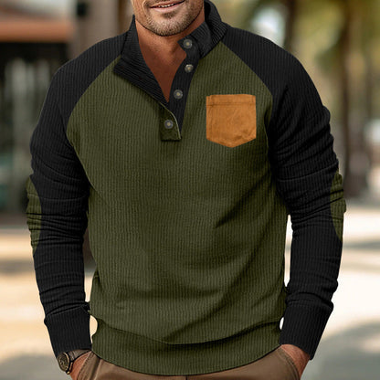 Herren Pullover Langarm Gemütlich Modern mit Kontrastdetails