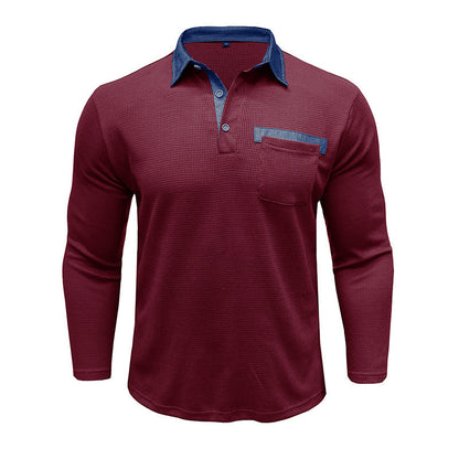 Herren Polohemd Langarm Modern Eleganter Stil
