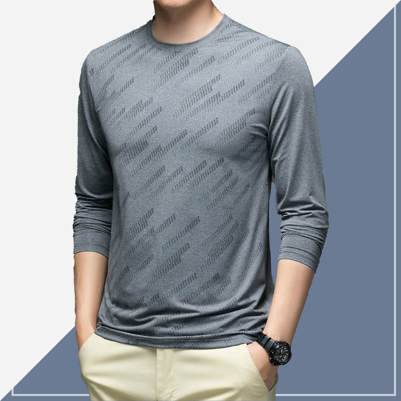 Herren Langarmshirt Atmungsaktiv Sportlich Modern