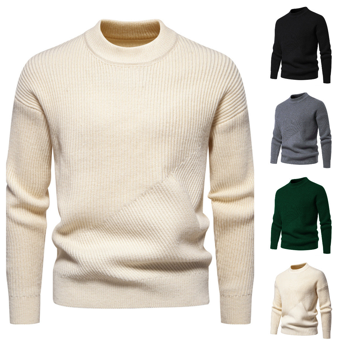 Herren Pullover Feinstrick Modern Rippenmuster Hochwertig - BerlinGlamour