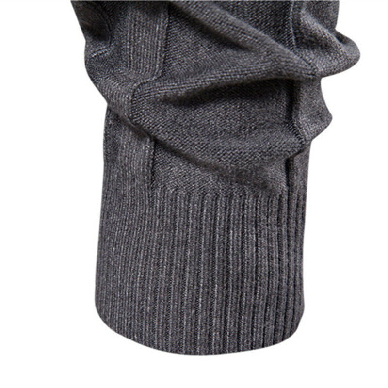 Herren Strickpullover Hochgeschlossen Elegante Rippstruktur